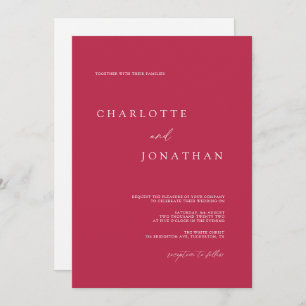 Modern Romantic Magenta QR Code Wedding Invitation