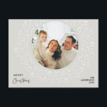 Modern Romantic, Merry Christmas Family Photo Post Postcard<br><div class="desc">Merry Christmas. Celebrate the season with this family photo postcard It is fully customisable and personalised with your own greeting messages. Please add your return address for easy mailing. It is simple, easy, yet modern minimalist and festive. This is the perfect postcard for sending your holiday wishes. Light Juniper Grey...</div>