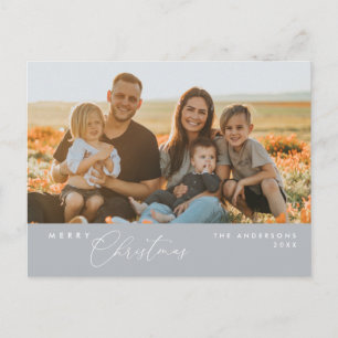 Modern Romantic, Merry Christmas Family Postcard