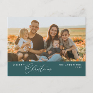 Modern Romantic, Merry Christmas Family Postcard