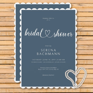 Modern Romantic Minimal Blue Bridal Shower Invitation