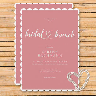 Modern Romantic Minimal Pink Bridal Brunch Invitation