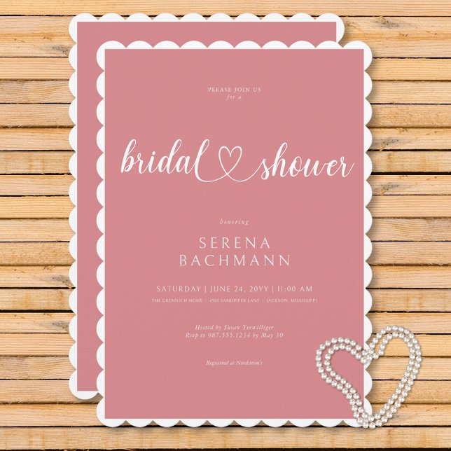 Modern Romantic Minimal Pink Bridal Shower Invitation (Modern Romantic Minimal Pink Bridal Shower Invitation)