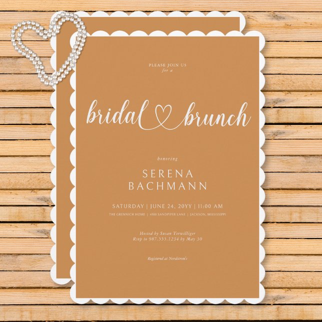 Modern Romantic Minimal Rust Bridal Brunch Invitation (Modern Romantic Minimal Rust Bridal Brunch Invitation)