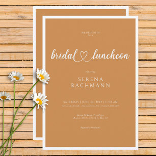 Modern Romantic Minimal Rust Bridal Luncheon Invitation
