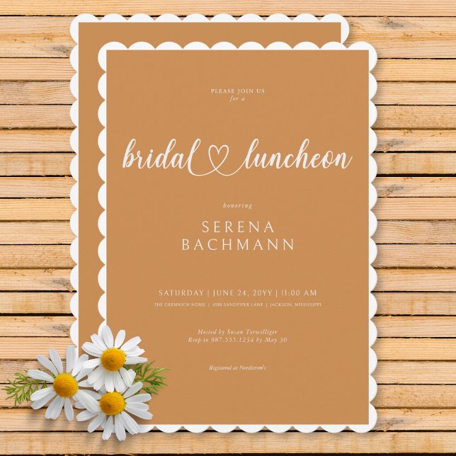 Modern Romantic Minimal Rust Bridal Luncheon Invitation (Modern Romantic Minimal Rust Bridal Luncheon Invitation)