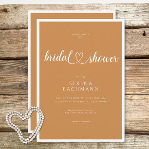 Modern Romantic Minimal Rust Bridal Shower Invitation