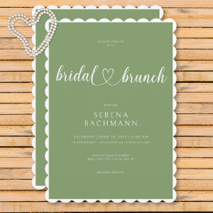 Modern Romantic Minimal Sage Green Bridal Brunch Invitation