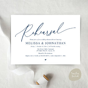 Modern Romantic Minimal Wedding Rehearsal Dinner  Invitation