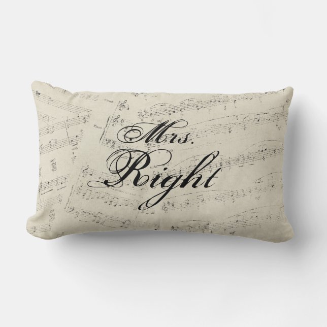 Modern Romantic Music notes Music Wedding Lumbar Cushion (Front)