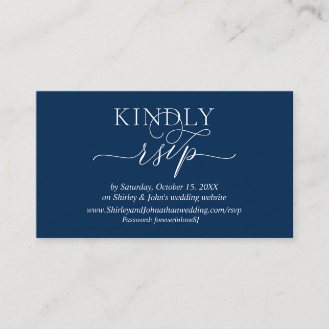 Modern Romantic, Online RSVP website Enclosure Card (Front)
