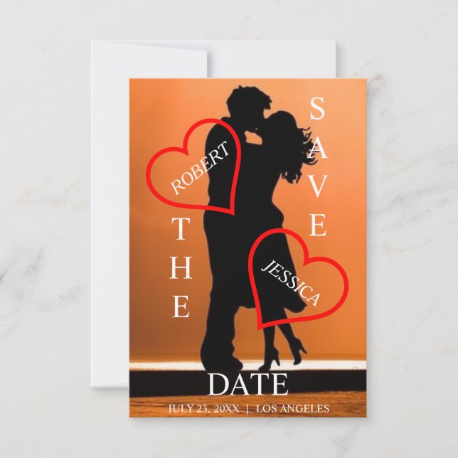 Modern Romantic Photo Save the Date Invitation (Front)