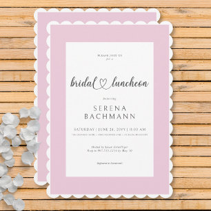 Modern Romantic Pink & White Bridal Luncheon Invitation