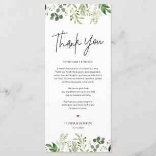 Modern romantic Place Setting Thank You Card