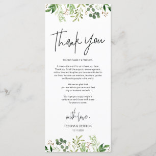 Modern romantic Place Setting Thank You Card