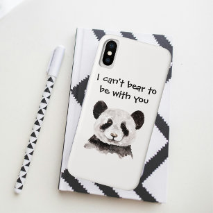 Modern Romantic Quote With Black And White Panda Case-Mate iPhone Case