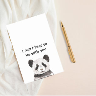 Modern Romantic Quote With Black And White Panda Post-it Notes