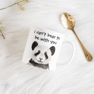 Modern Romantic Quote With Black And White Panda Two-Tone Coffee Mug