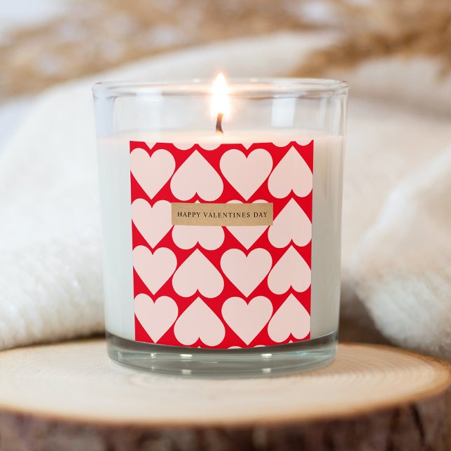 Modern  Romantic Red & Pink Hearts Pattern  Square Sticker (Creator Uploaded)