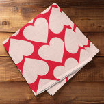 Modern  Romantic Red & Pink Hearts Pattern  Tea Towel<br><div class="desc">Modern  Romantic Red & Pink Hearts Pattern</div>