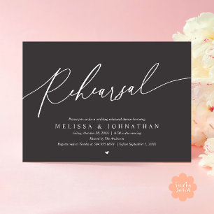 Modern Romantic Rehearsal Wedding Dinner Dancing Invitation