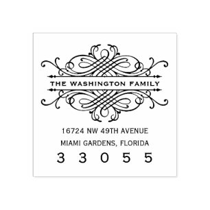 Modern Romantic Return Address Stamp for Envelopes