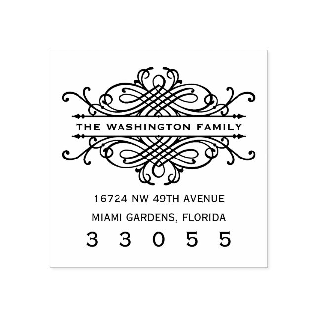 Modern Romantic Return Address Stamp for Envelopes (Imprint)
