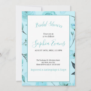 Modern Romantic Rose and Floral Bridal Shower Invi Invitation