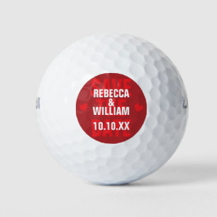 Modern Romantic Save The Date Wedding Golf Balls