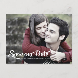 Modern Romantic Script Photo Save the Date Announcement Postcard