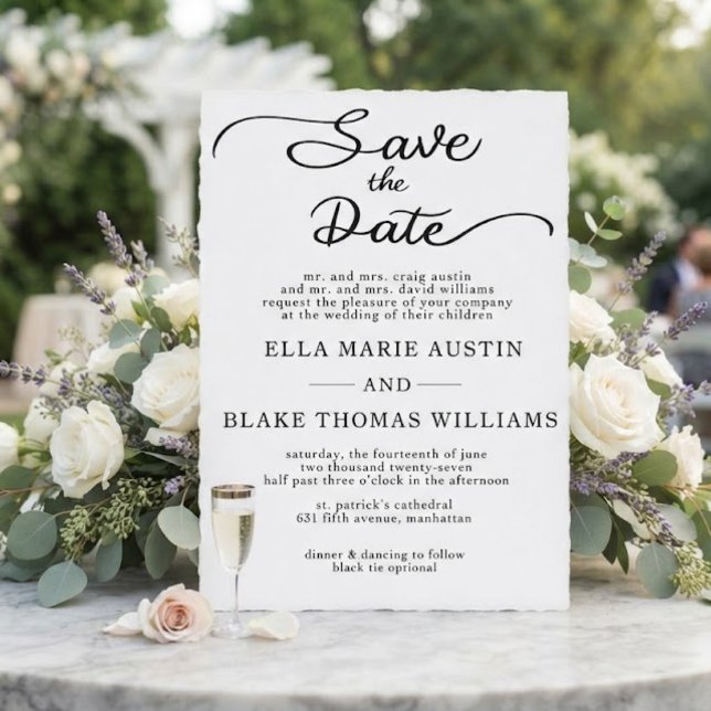Modern Romantic Script Save the Date Invitation (Creator Uploaded)