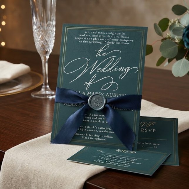 Modern Romantic Script Wedding Invitation (Creator Uploaded)