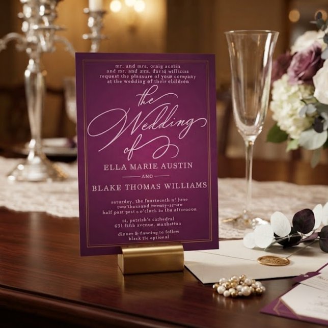 Modern Romantic Script Wedding Invitation (Creator Uploaded)