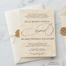 Modern Romantic Script Wedding Invitation