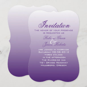 modern romantic summer lilac ombre purple wedding invitation