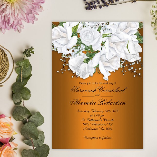 Modern Romantic Tangerine Wedding Invitation (Creator Uploaded)