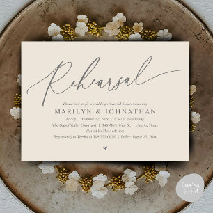 Modern Romantic Timeless Wedding Rehearsal Dinner Invitation