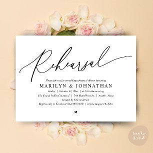 Modern Romantic Timeless Wedding Rehearsal Dinner Invitation