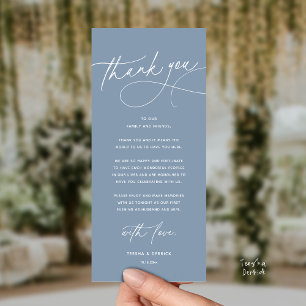 Modern Romantic Wedding Dinner Thank You Card