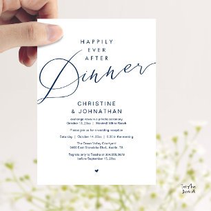 Modern Romantic Wedding Happily Ever After Dinner Invitation