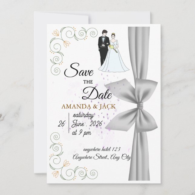 Modern Romantic Wedding Invite (Front)