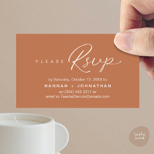 Modern Romantic Wedding Invites RSVP Reminder Card