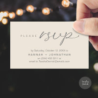 Modern Romantic Wedding Invites RSVP Reminder Card