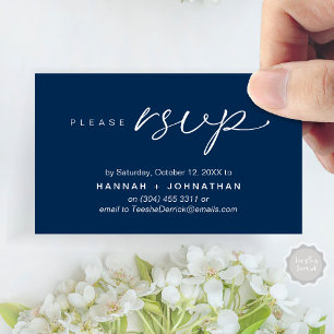 Modern Romantic Wedding Invites RSVP Reminder Card