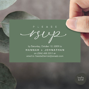 Modern Romantic Wedding Invites RSVP Reminder Card