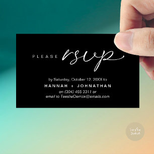 Modern Romantic Wedding Invites RSVP Reminder Card