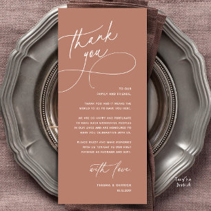 Modern Romantic Wedding Reception Thank You Card