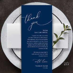 Modern Romantic Wedding Reception Thank You Card