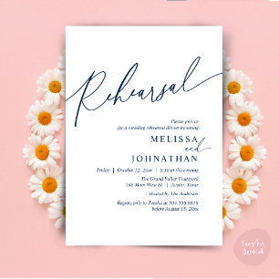 Modern Romantic Wedding Rehearsal Dinner Invitation