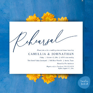 Modern Romantic Wedding Rehearsal Dinner Invitation